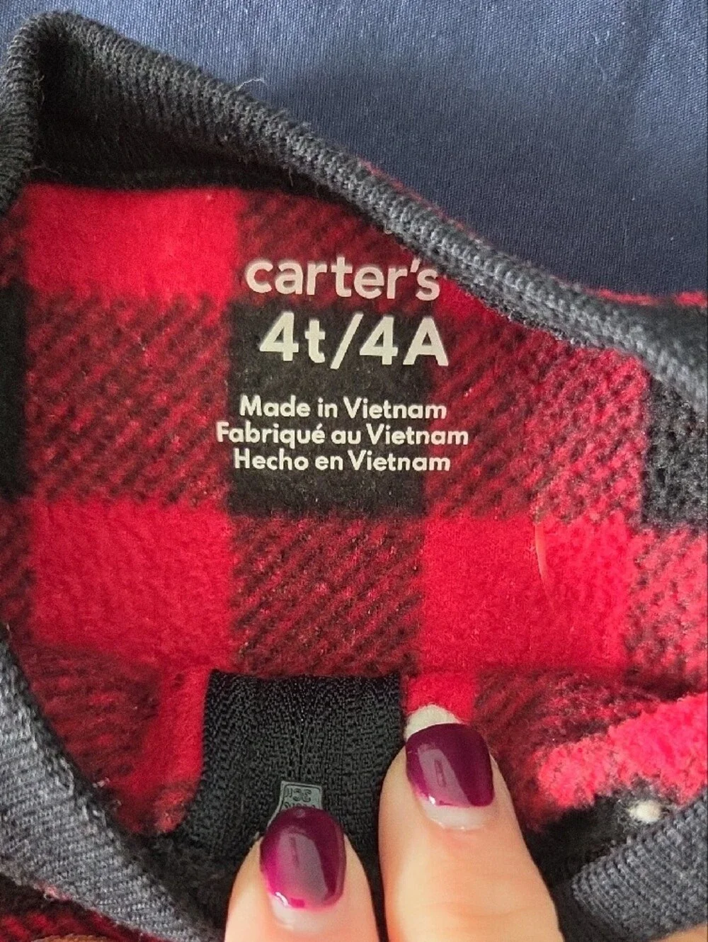 Red Black Buffalo Plaid Footie Pajamas, Size 4t, Carters & Children's Place, 4t